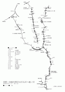 遡行図（舟岐川黒沢火打石沢～越ノ沢）