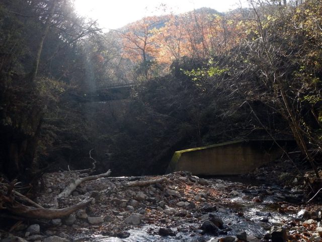下降点より二階谷橋を見上げる