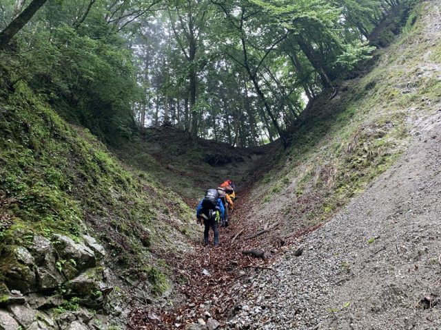 稜線直下の急登