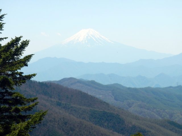熊沢山を越えると富士山が