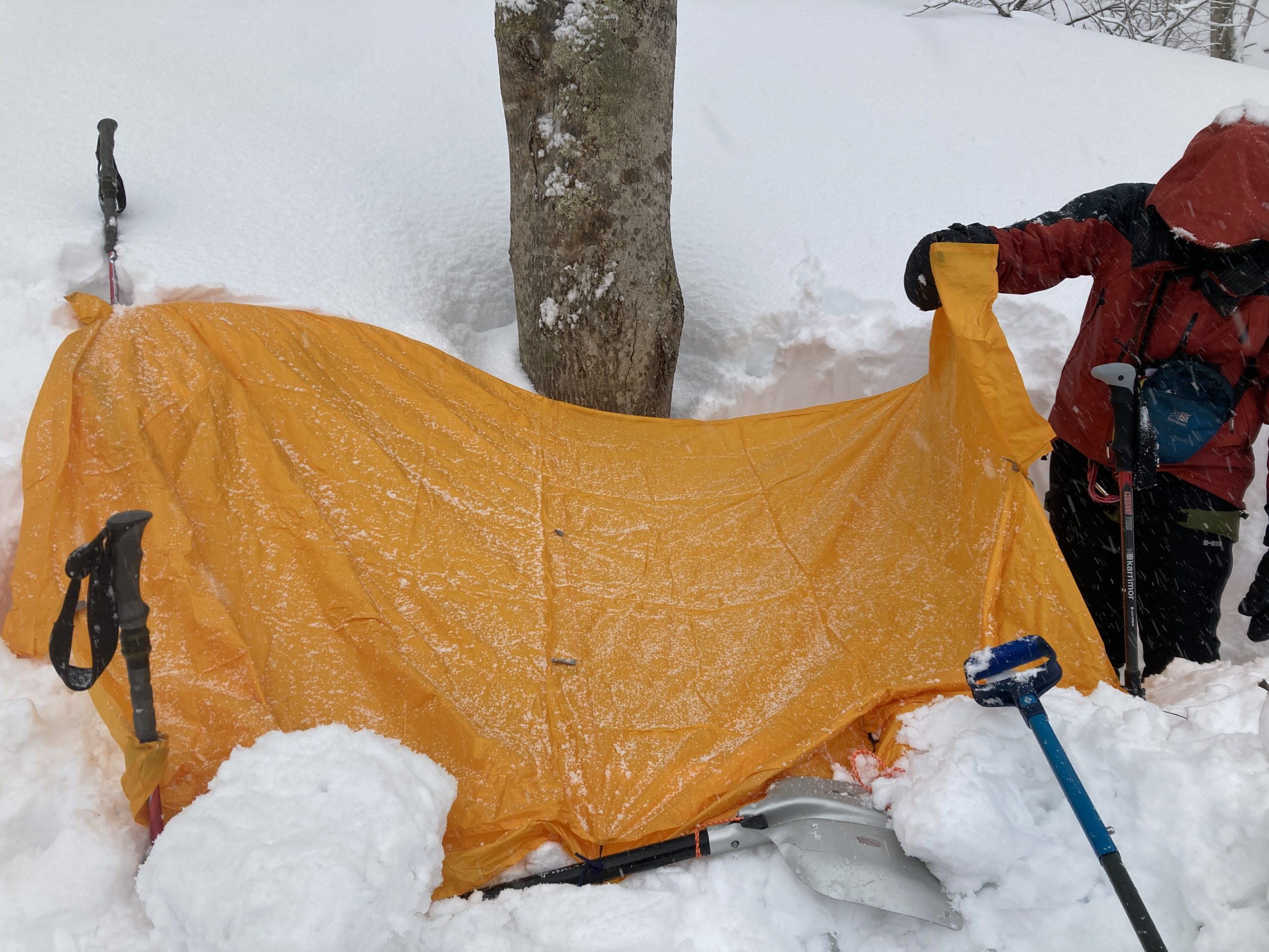 （雪上訓練B班）白毛門登山口